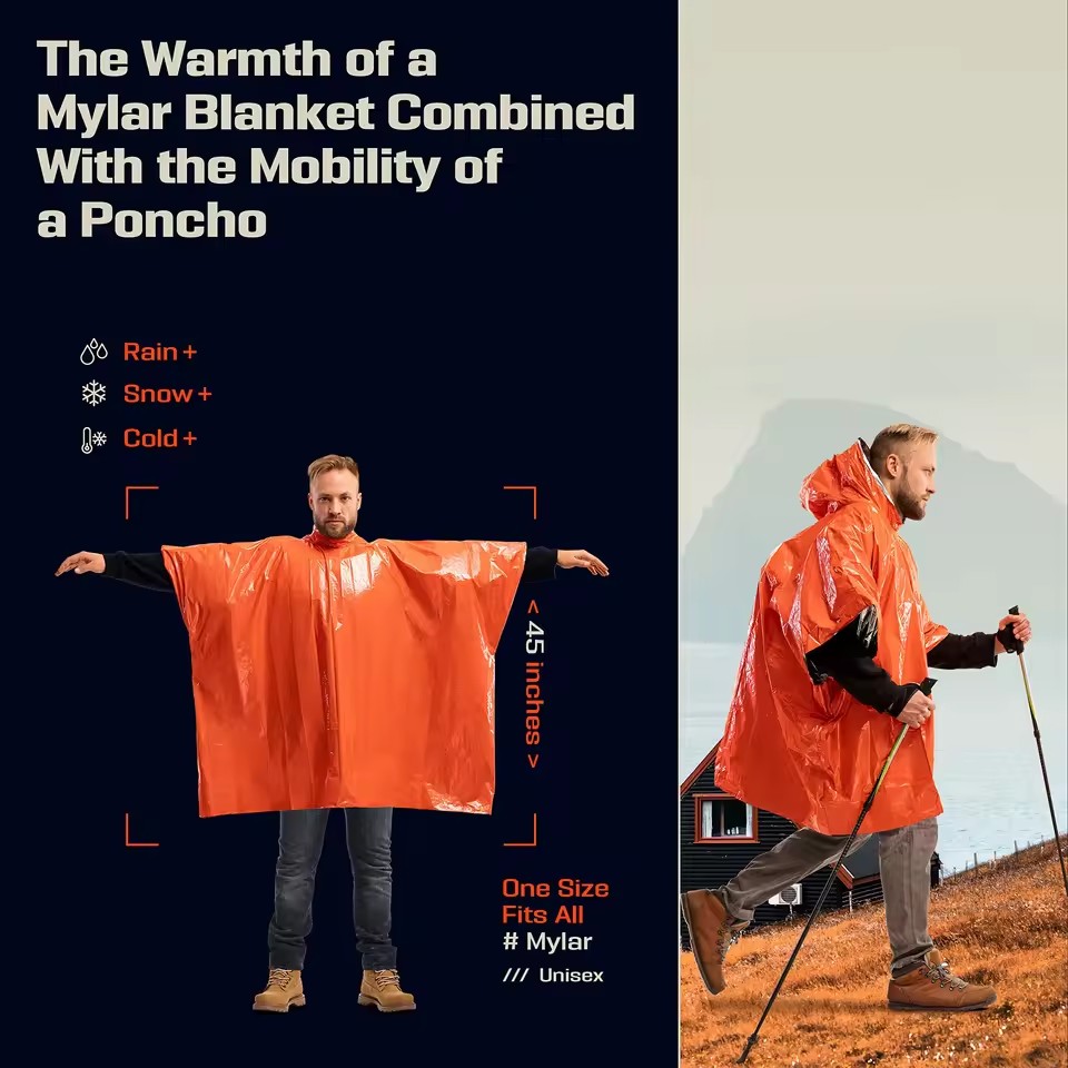1Pc/2Pcs Emergency Rain Poncho - огляд і ціна Emergency Poncho Rain